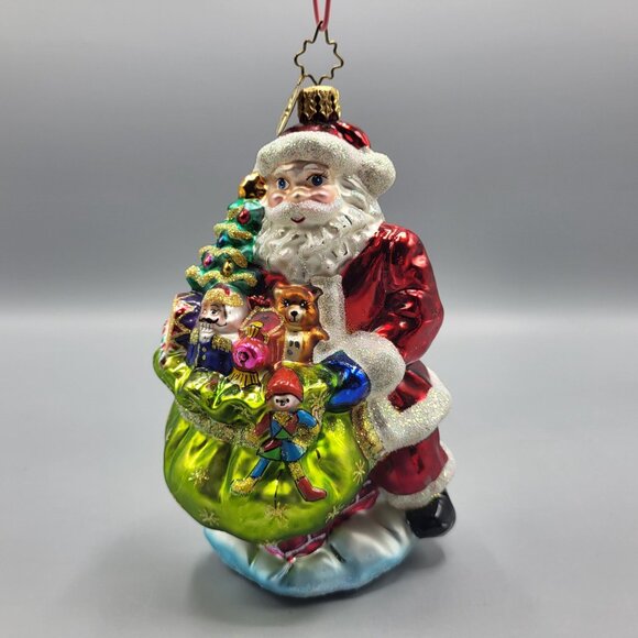 Christopher Radko Santa Claus Christmas Tree Ornament Glass Blown Chimney Scene - Picture 9 of 16